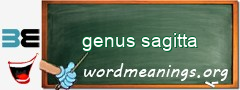 WordMeaning blackboard for genus sagitta
